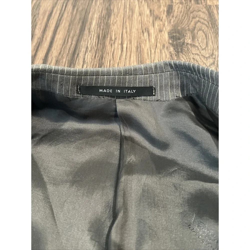 Versace Collection Blazer Sport Color Gray Pinstriped Wool Sz 46 (56 Eu) Italy